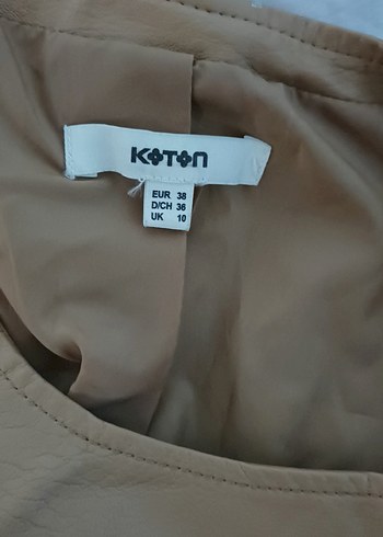 Bej Rugan Kadın Deri Elbise - Görsel 3