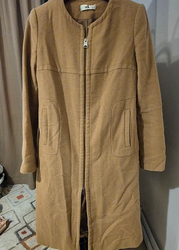 Kahve Midi Kadın Yün Kaban - Görsel 5