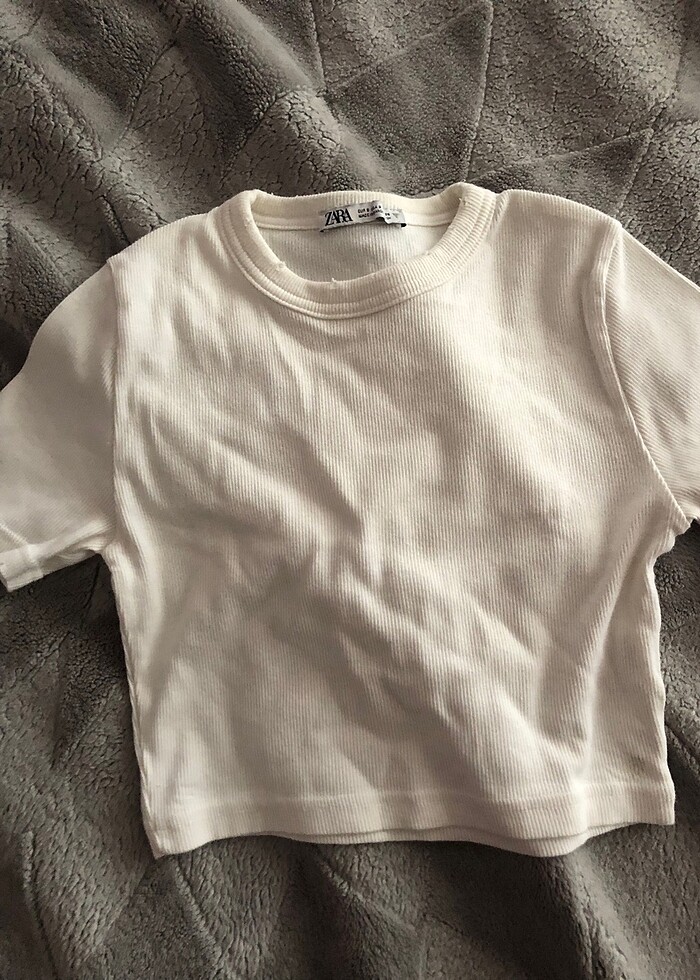 Zara eskitmeli beyaz crop - Görsel 2