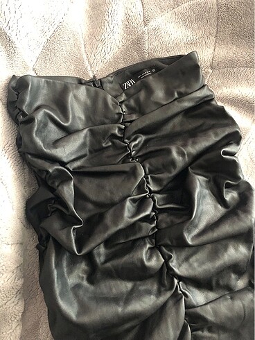 Zara Deri straplez Üst - Görsel 2