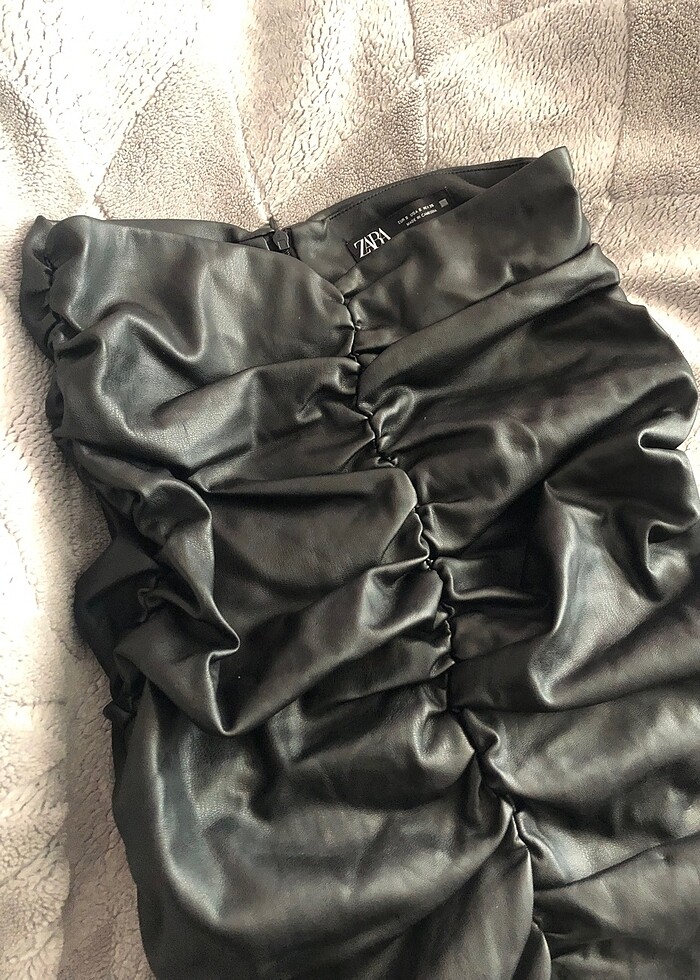 Zara Deri straplez Üst - Görsel 2