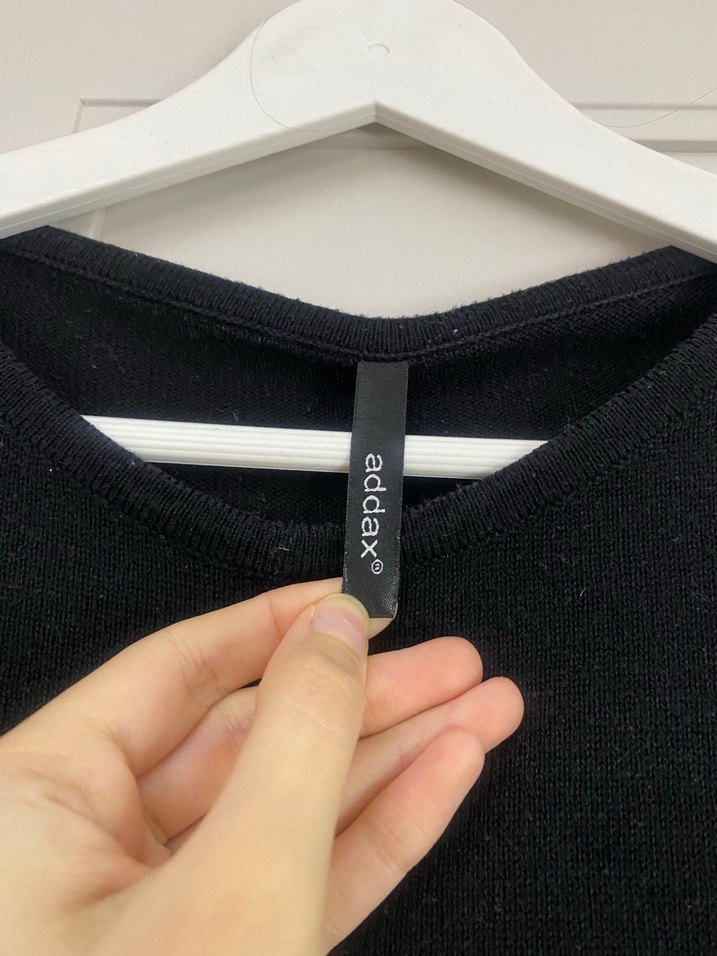 Siyah Kadın Uzun Kollu Salaş Triko - Görsel 2