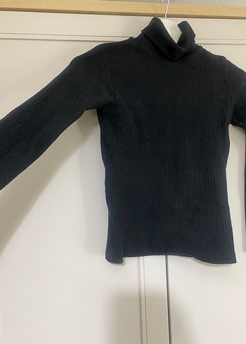 Siyah Kadın Boğazlı Triko Kazak - Görsel 2