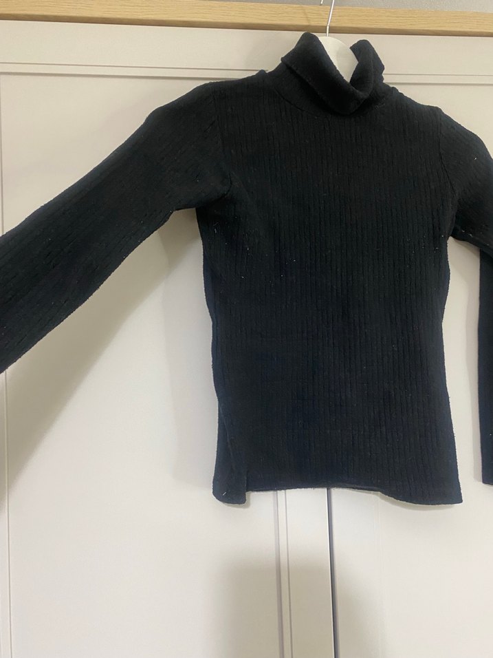 Siyah Kadın Boğazlı Triko Kazak - Görsel 2