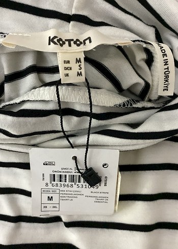 Uzun Kollu Çizgili Kadın Tişört - Görsel 4