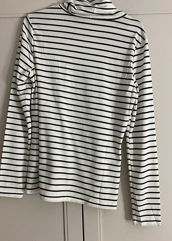 Uzun Kollu Çizgili Kadın Tişört - Görsel 2