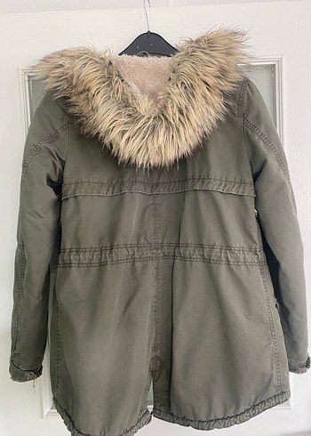 Gri Kürklü Midi Kadın Mont - Görsel 4