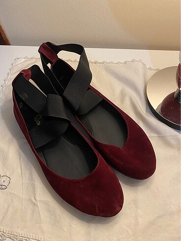 Süet bordo babet lastikli