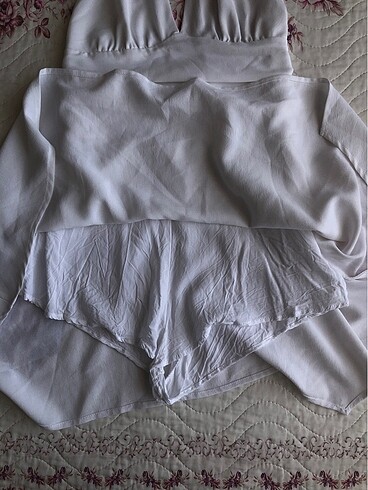 xs Beden Pull&Bear Mini Astarlı Beyaz Elbise