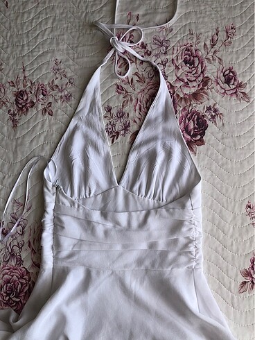 xs Beden beyaz Renk Pull&Bear Mini Astarlı Beyaz Elbise
