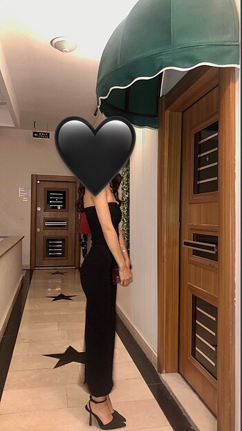 xs Beden siyah Renk Bershka Midi Yırtmaçlı Siyah Elbise