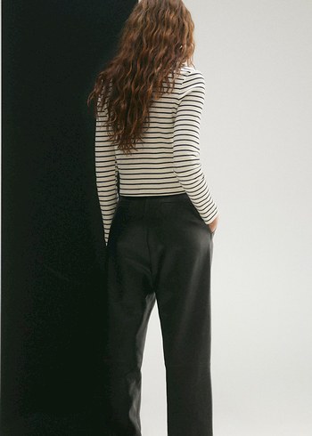 Mango Düğmeli Çizgili Örgü Hırka - Görsel 4