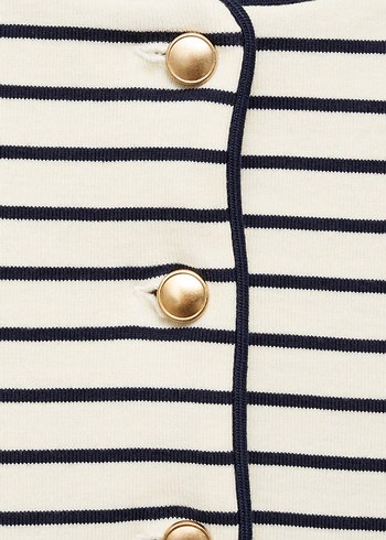 Mango Düğmeli Çizgili Örgü Hırka - Görsel 3