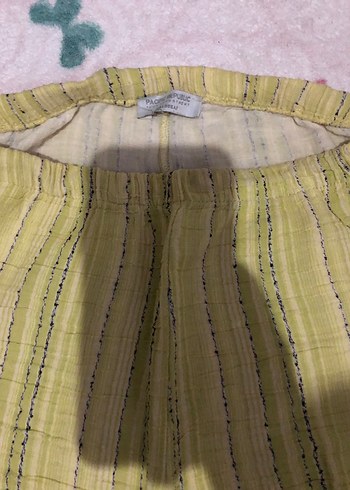 Pull&Bear Yeşil Bohem Kadın Kumaş Pantolon - Görsel 3