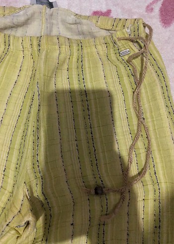 Pull&Bear Yeşil Bohem Kadın Kumaş Pantolon - Görsel 2