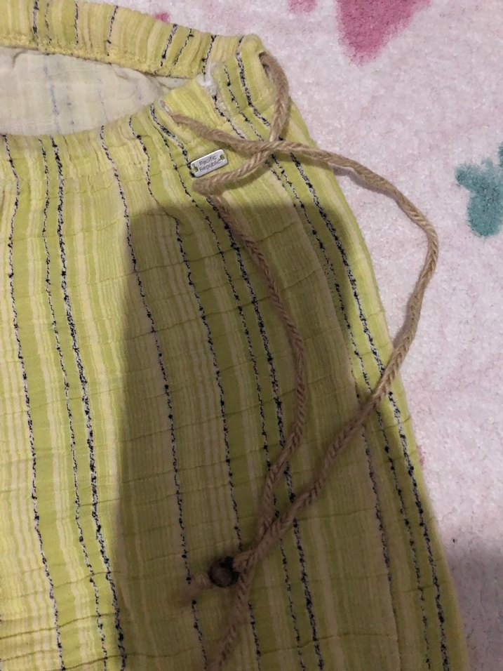 Pull&Bear Yeşil Bohem Kadın Kumaş Pantolon - Görsel 4