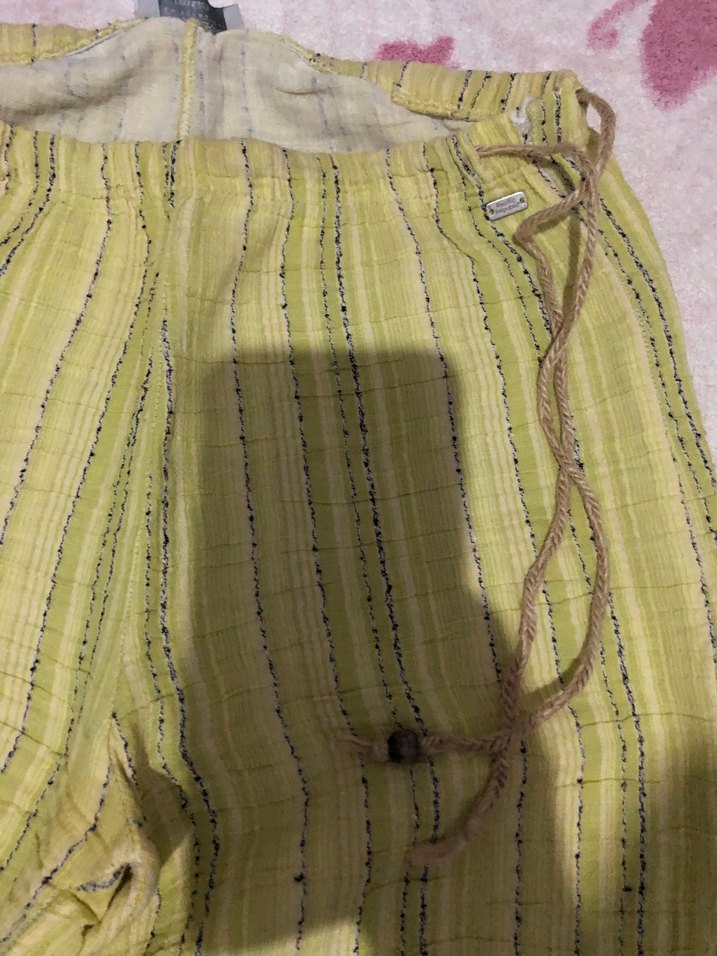 Pull&Bear Yeşil Bohem Kadın Kumaş Pantolon - Görsel 2