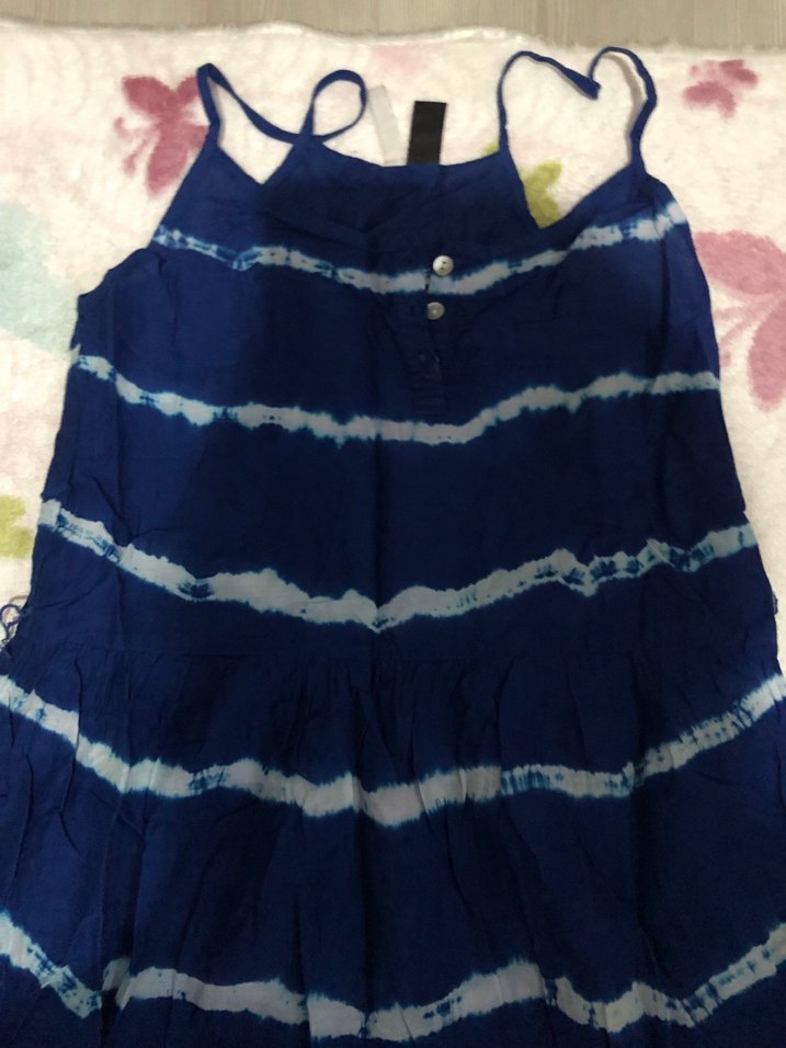 Mango Mavi Desenli Uzun Bohem Elbise - Görsel 2