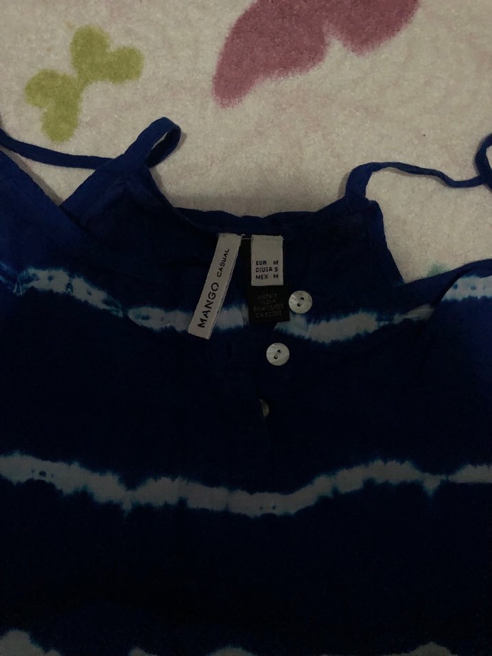 Mango Mavi Desenli Uzun Bohem Elbise - Görsel 3