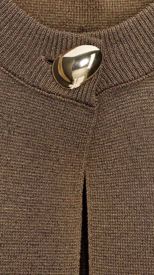 Zara Kahverengi Kısa Kollu Kadın Hırka - Görsel 5