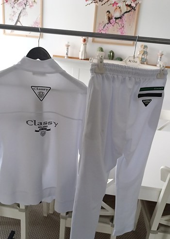 Beyaz erkek Fermuarlı Eşofman Takımı - Görsel 3