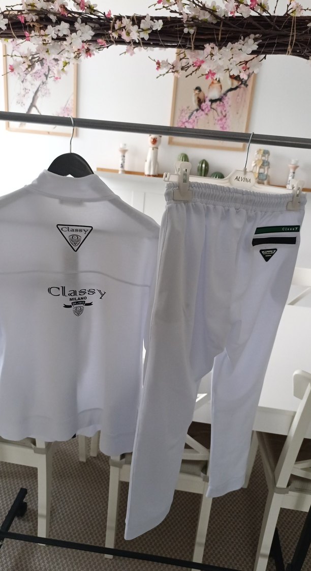 Beyaz erkek Fermuarlı Eşofman Takımı - Görsel 3