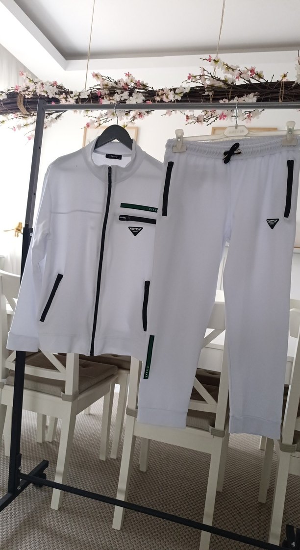 Beyaz erkek Fermuarlı Eşofman Takımı - Görsel 2