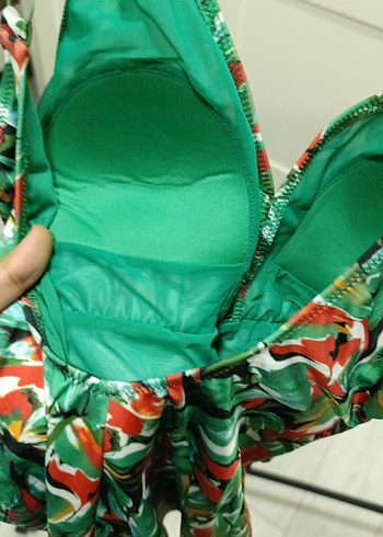 Drapeli Uzun Bantlı Kadın Mayo - Görsel 8