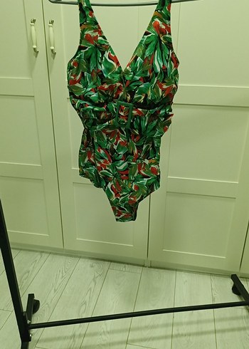 Drapeli Uzun Bantlı Kadın Mayo - Görsel 2