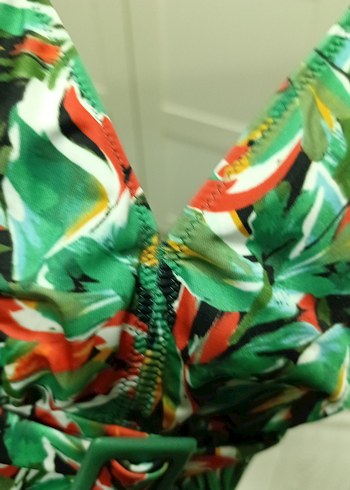 Drapeli Uzun Bantlı Kadın Mayo - Görsel 6