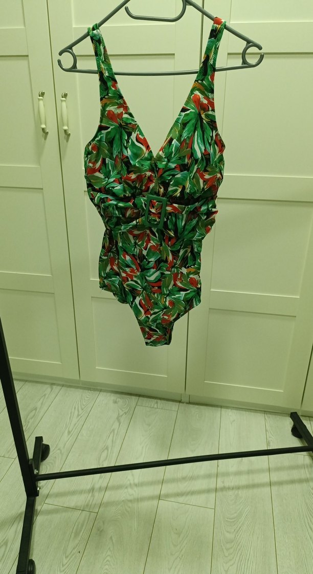 Drapeli Uzun Bantlı Kadın Mayo - Görsel 2