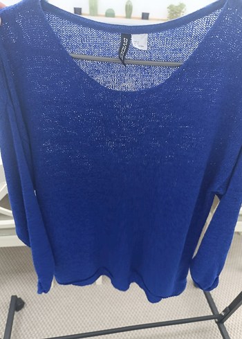 H&M Mavi Uzun Kollu Salaş Triko Kazak