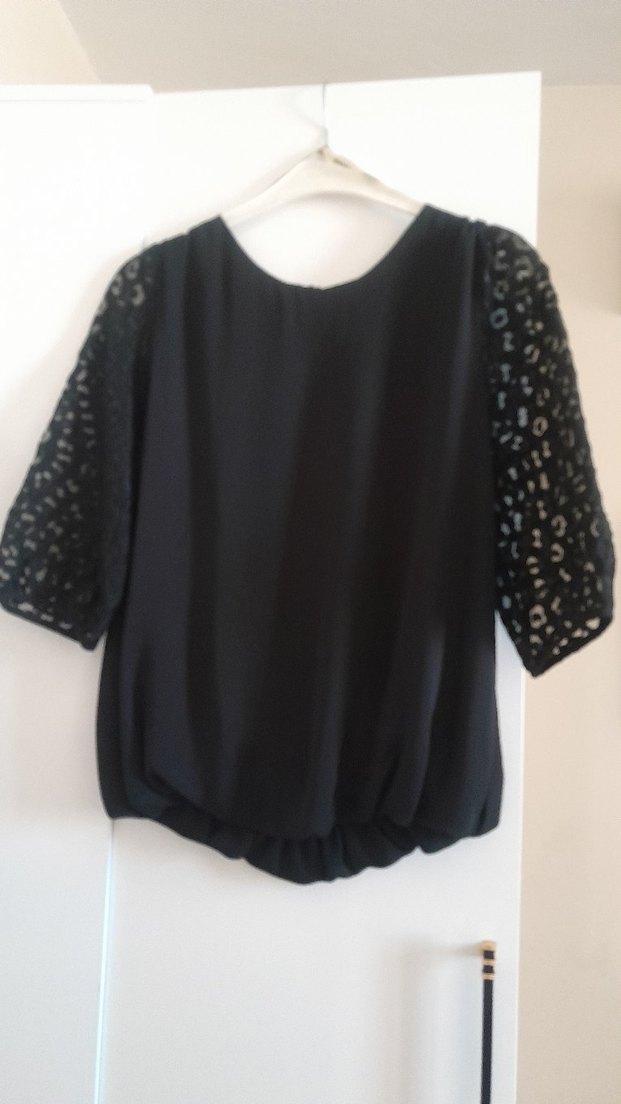 Dantel Detaylı Siyah Kadın Bluz - Görsel 4