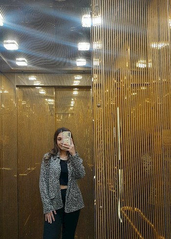 Leopar Desenli Kadın Blazer Ceket - Görsel 3