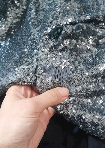 zara Gri parlak payetli şık tayt pantolon - Görsel 2