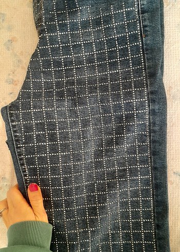 zara taşlı  kot jean - Görsel 7