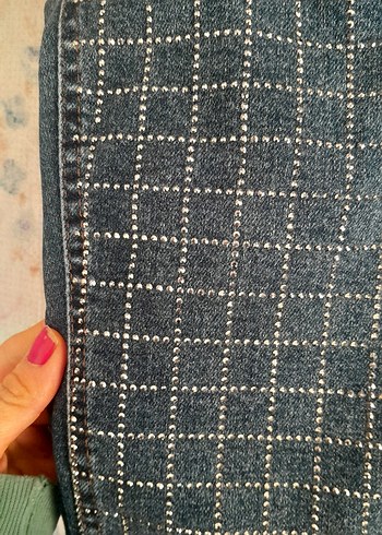 zara taşlı  kot jean - Görsel 6