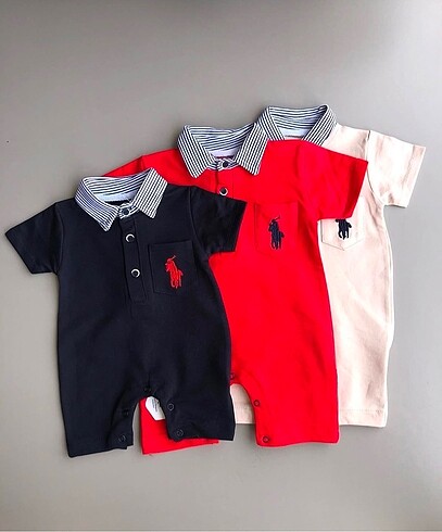 Polo yaka kırmızı tulum