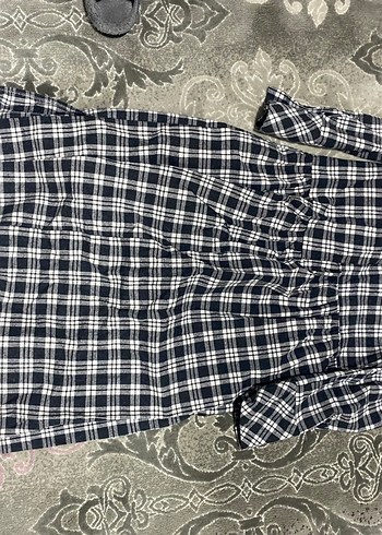 Uzun Ekoseli Kadın elbise - Görsel 2