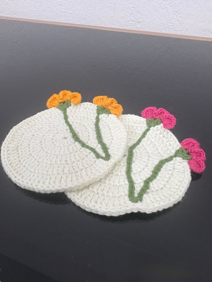 El Örgüsü Çiçekli Bohem Bardak Altlıkları - Görsel 3