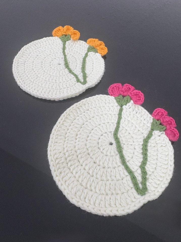 El Örgüsü Çiçekli Bohem Bardak Altlıkları - Görsel 2