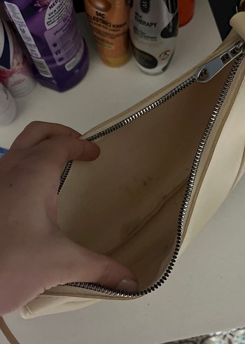 Bej Deri Minimalist Kadın Çanta - Görsel 3