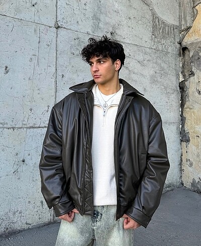 Flaw Wear Bomber Deri Ceket