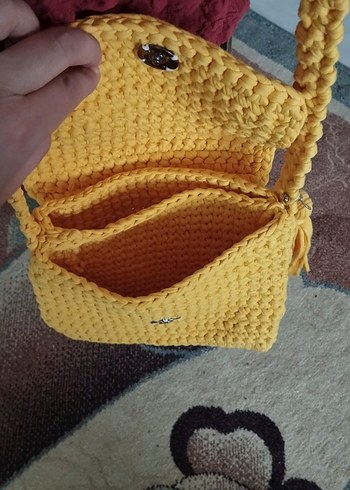 Pembe Örgü Kadın Çanta - Görsel 3