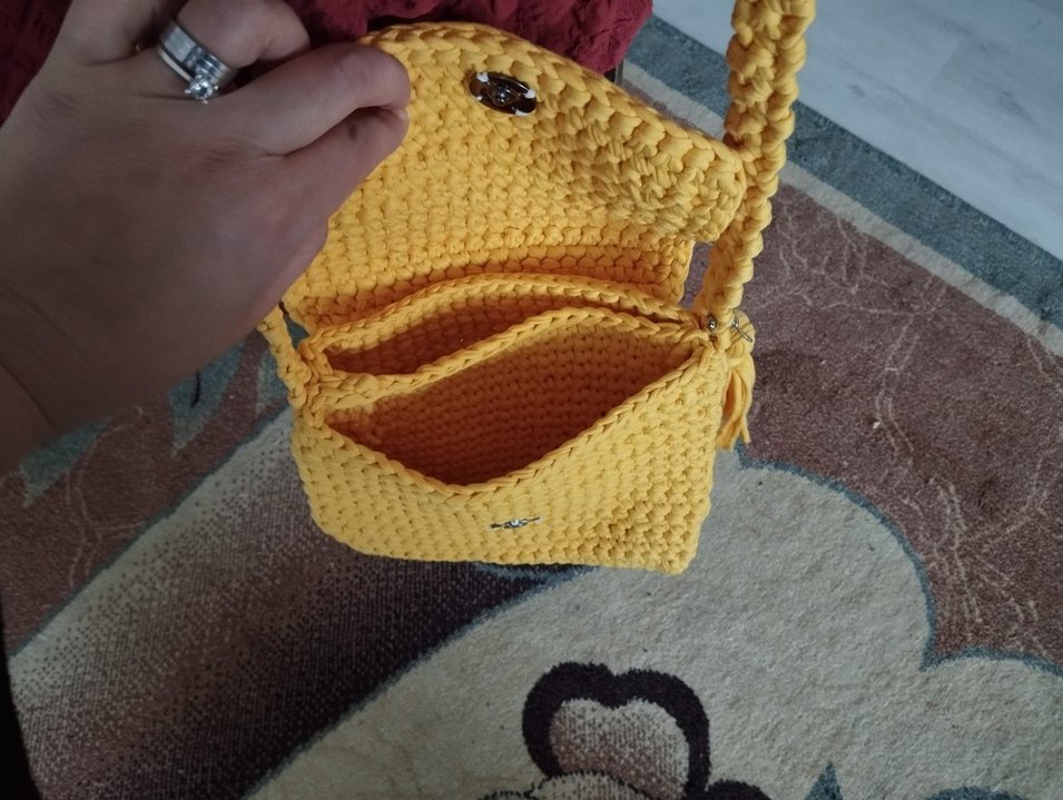 Pembe Örgü Kadın Çanta - Görsel 3