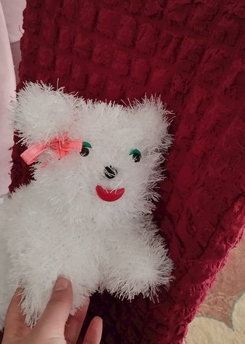 Püsküllü Pembe Örgü Kadın Çanta - Görsel 5