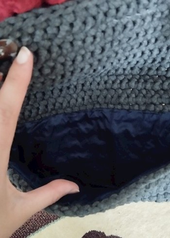 Püsküllü Pembe Örgü Kadın Çanta - Görsel 4