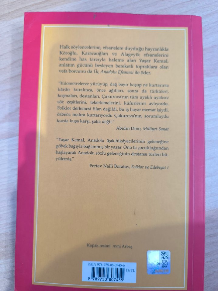 Yaşar Kemal - Üç Anadolu Efsanesi - Görsel 2