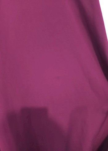 Mor V-Yaka Düğmeli Uzun Ofis Elbisesi - Görsel 7