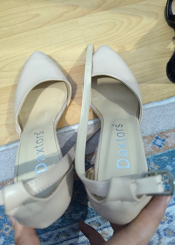 Beyaz Bantlı Blok Topuklu Kadın Ayakkabı - Görsel 6